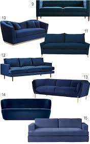 Tufted jewel toned velvet sofa with scroll arms. Shop 43 Blue Velvet Sofas