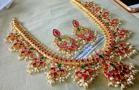 Price Rs 5000 Back In Stock Beautiful One Gram Gold Guttapusalu Necklace With Real Pearls Long Haram For Or Gold Jewelry Necklace Pricing Jewelry Real Pearls