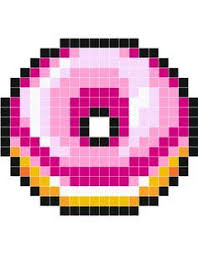 Beignet Rose Stickers Muraux Dessin Petit Carreau Pixel Art Et Dessin Carreau