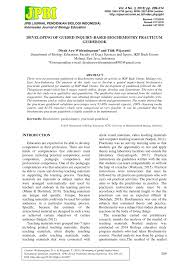 Pdf Developing Of Guided Inquiry Based Biochemistry Practicum Guidebook