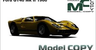 Ford Gt40 Mk Ii 1966 3d Model 3ds 3dm Dwg Igs Max Obj Stl Ipt Ma Ford Gt40 Ford Gt40