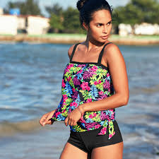 Tankini soutien gorge intégré pour bon prix tankini oversize ci dessous coupe légèrement varier ses empiècements, rosy : Haut De Tankini Coques Moulees Imprime Blancheporte