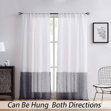 Maybe you would like to learn more about one of these? Buy Central Park Black And White Stripe Sheer Color Block Window Curtain Panel Linen Drape Treatment For Bedroom Living Room Farmhouse 63 Inches Long With Rod Pocket 2 Panel Rustic Living Panels Online