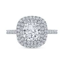 Cushion cut solitaire engagement rings feature a square cut diamond with rounded corners. 1 91 Ct Cushion Cut Natural Diamond Natural Double Halo Pave Diamond Engagement Ring Gia Certified