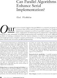 All posts tagged citation da uzi. Can Parallel Algorithms Enhance Serial Implementation Communications Of The Acm