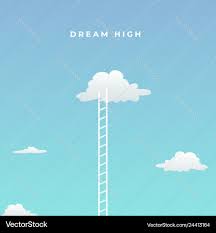 Dream high visual concept minimal design cloud Vector Image