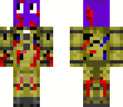 Purple guy tries to trick the ghosts by hiding inside springtrap's suit. Purple Guy Death Minecraft Skin