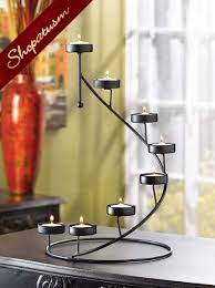 36 Black Dramatic Candle Holder Spiral Stair Centerpieces Black Candle Holders Metal Candle Holders Tealight Candle Holders