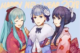 Happy New Year Featuring My Favorite Blue Haired Fe Girls Eirika Rinea And Caeda Fire Emblem Fire Emblem Warriors Fire Emblem Awakening