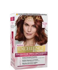 Evolution of the color³ é una colorazione cosmetica permanente che assicura la massima perfezione del colore nel pieno rispetto della cute e del capello. L Oreal Excellence Colorazione Nr 6 54 Biondo Scuro Mogano Ramato