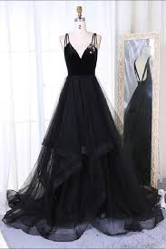 Black Evening Dresses V Neck Prom Dress Evening Dresses Cheap Prom Dress Simple V Neck Prom Dres Backless Prom Dresses Unique Prom Dresses Tulle Prom Dress