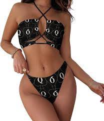 Amazon.com: Golden Queen of Spades Black Art Bikini Set for Women Low  Waisted Tie Knot High Rise Two Piece Swimsuits Bathing Suits XS : Clothing,  Shoes & Jewelry