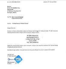 Jatingaleh, ngesrep, semarang, kota semarang, jawa tengah 50261, indonesia Pemberitahuan Pindah Alamat Pt Bsr Indonesia