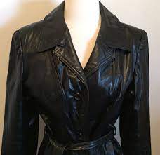 Vintage Leather Loft Coat Jacket Belted Womens Black 13 14 Medium Med M Euc Leatherloft Basicjacket Leather Loft Black 13 Basic Jackets