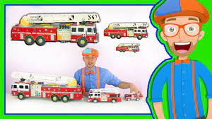 Learn Sizes With Fire Trucks Blippi Toys Smallest To Biggest Youtube Blippi explores the fire station and fire trucks for children.