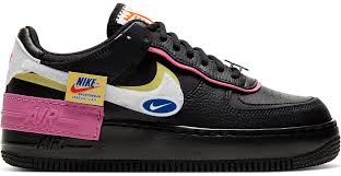 Pre Owned Nike Air Force 1 Shadow Removable Patches Black Pink W In Black Limelight Cosmic Fuchsia White Modesens Nike Nike Air Force Nike Air