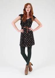 Black And White Polka Dot Dress With Black Tights Pin On If I Had A Million Dollars