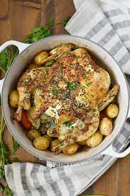 Easy Roast Chicken Dinner Recipe Chicken Dinner Roast Chicken Dinner Vegetable Dinners