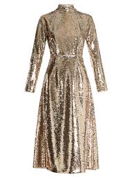 Roma Open Back Sequin Dress Emilia Wickstead Matchesfashion Us Brown Cocktail Dresses Sequin Dress Dresses