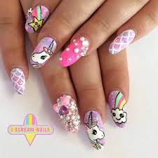 Uñas de unicornio para niñas. Diseno De Unicornio Para Unas Unasparaninas Nailart Nails Manicura Manicure Girls Unas Unicornio Arte En Unas De Acrilico Disenos De Unas De Unicornio