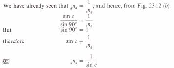 The angle that the incident ray makes with the normal line is referred to as the angle of incidence. Relation Between Critical Angle And Refractive Index Physics Homework Help Physics Assignments And Projects Help Assignments Tutors Online