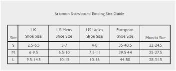78 Rigorous Salomon Binding Size Chart
