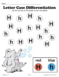 Letter H Do A Dot Printables For Letter Case Differentiation Practice Letter H Worksheets Lettering Preschool Worksheets