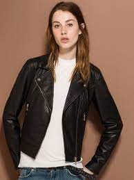 Schwarze Lederjacke Im Bikerstil Leder Women Schweiz Massimo Dutti Black Leather Biker Jacket Leather Jacket Leather Jacket Black