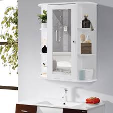 Yaheetech mirrored bathroom wall storage cabinet. Wall Mount Bathroom Wall Shelving Marcuscable Com