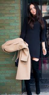 It was warm enough to wear shorts but i wanted to be weather appropriate so i wore my suede thigh highs, and really, i didn't need to wear that camel coat since the temperature was in its high 70's but it was part of my outfit so i draped it over my shoulders. The Thigh High Boots Outfit 35 Ways To Wear Thigh High Boots Just The Design Thigh High Boots Outfit Little Black Dress Outfit High Boots Outfit