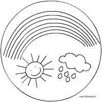 Sonne Regenbogen Regenbogen Kinderseiten Mandala Vorlagen