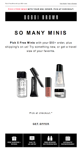 Bobbi Brown Travel Size Email So Many Minis 5 Are Yours For Free Travel Size Products Email Design Web Design