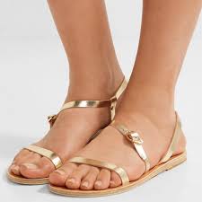 Gold Greek Sandals Open Toe Flats Beach Summer Sandals For Party School Date Anniversary Going Out Hanging Out Honeymoon Fsj