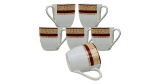 Buy UPC Luster Metallic Decal Coffe Mug Set of 6 Fine Bone China Ceramics  Tableware, Daily use Kitchenware, Set of 6 Cups 200ML/CUP Online at Low  Prices in India