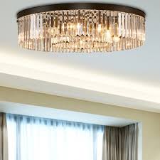 Semi flush ceiling lights mount to the ceiling by a canopy and the shade is slightly suspended instead of it being mounted flush against the ceiling. Contemporary Black Led Flush Mount Light Drum Shape 4 6 8 Lights Clear Crystal Ceiling Lamp For Bedroom Hl563265 Buy At The Price Of 209 23 In Beautifulhalo Com Imall Com