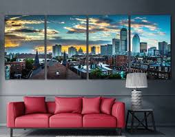 Large Wall Decor Canvas Set Of 1 Or 4 Panel Art Por Zellartco Boston Wall Art Extra Large Wall Art Large Wall Decor