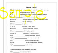Ser Estar Worksheets Teaching Resources Teachers Pay Teachers