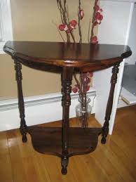Perfect for the foyer or entryway, our amish console tables are proudly handcrafted in america from stunning hardwoods! Refinished Half Moon Family Owned Vintage Table Circa 1930 S Handmade Home Furniture Vintage Table Hall Console Table