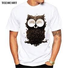 Us 8 39 44 Off Teeheart Mens Coffee Beans Owl Print T Shirt Men Summer Modal Hipster Tees La257 In T Shirts From Mens Clothing On Aliexpress