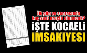 13 mayıs 2021 pazar ramazan bayramının 1.günüdür. Iste 2020 Yili Kocaeli Ramazan Imsakiyesi Kocaeli Baris Gazetesi