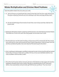Word problems are fun and challenging to solve because they represent actual situations that happen in our world. Get Into The Spirit Of Winter With These Word Problems Related To Division And Multiplication Worksheet Education Com