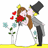 Coppia sposi stilizzati per bomboniere solidali matrimonio della linea cuorematto online. 1