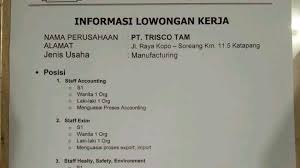 Maybe you would like to learn more about one of these? Lowongan Kerja Pt Trisco Tam Bandung Kec Katapang 2021