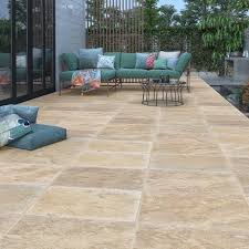Dalle Travertin Marron Beige L 61 X L 40 6 Cm X Ep 12 Mm Travertin Dalles Terrasse Exterieur Deco Piscine