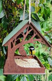Bird Feeder Birdhouse Garden Decor Wooden Bird Feeder Decoration Jardin Mangeoire Oiseau Et Mangeoires Pour Oiseaux Faites Maison