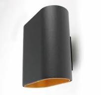 Wall light, Duell, black & gold, LED, 2700K, 900lm,L15,2cm, H16cm - Modular