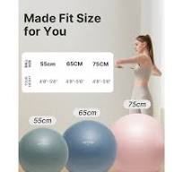 YOTTOY Anti-Burst Exercise Ball with Pump — Extra Thick Stability Ball for Pregnancy, Physical Therapy & Office Chair