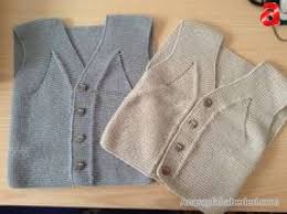 Derya Baykal Onu Dugmeli Erkek Bebek Yelek Modelleri Orgu Baby Knitting Patterns Erkek Bebek