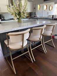 Four solid wood tapered and splayed legs support the stools with a circular crossbar and crisscross metal accents under the seat. 30 Stools Ideas In 2021 Kitchen Stools Kitchen Bar Stools Bar Stools Kitchen Island