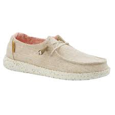Keep comfortable all day long in the best of women's shoes from hey dude! Hey Dude Wendy Chambray White Nut Women S Shoes